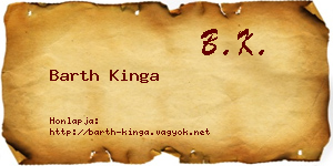 Barth Kinga névjegykártya