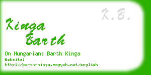 kinga barth business card